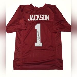 Domani Jackson Alabama Signed Custom #1 Jersey Beckett Witness Certified